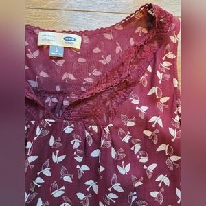 OLD NAVY Maternity Camisole Tank Top Burgundy Maroon Lace Detail Sz L Large